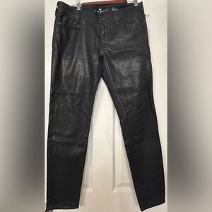7 For All Mankind Black Straight Leg Jeans